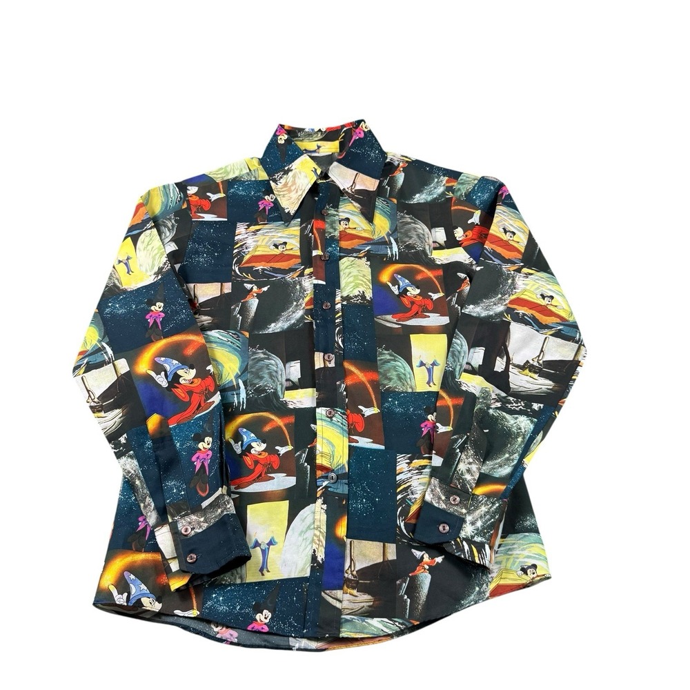 Vtg 1970s Disney Fantasia All Over Print Button Down Kennington Ltd Mens M